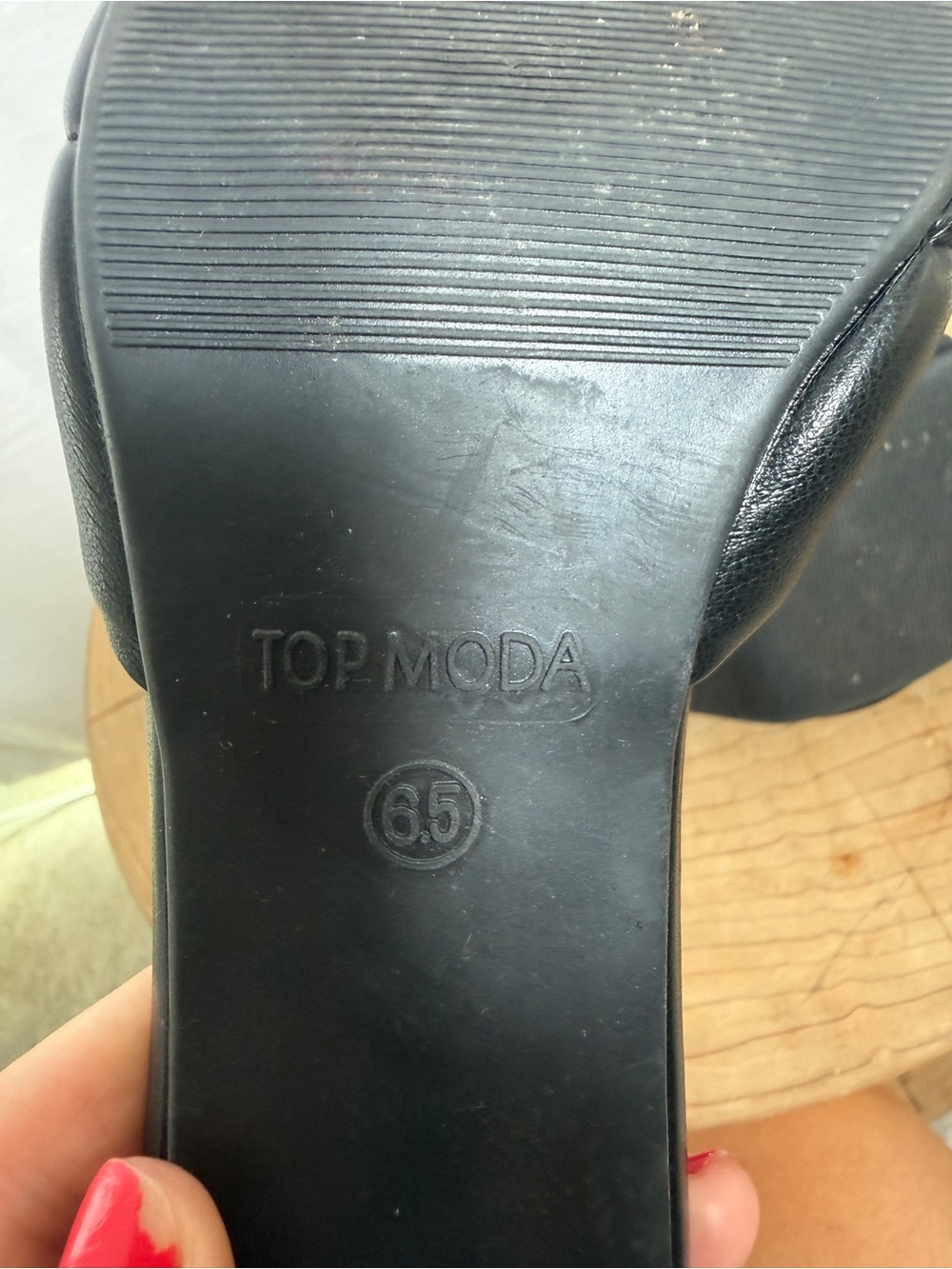 Top Moda Black Padded Double Strap Block Heel Mule Sandals | Size 6.5 - Picture 11 of 12